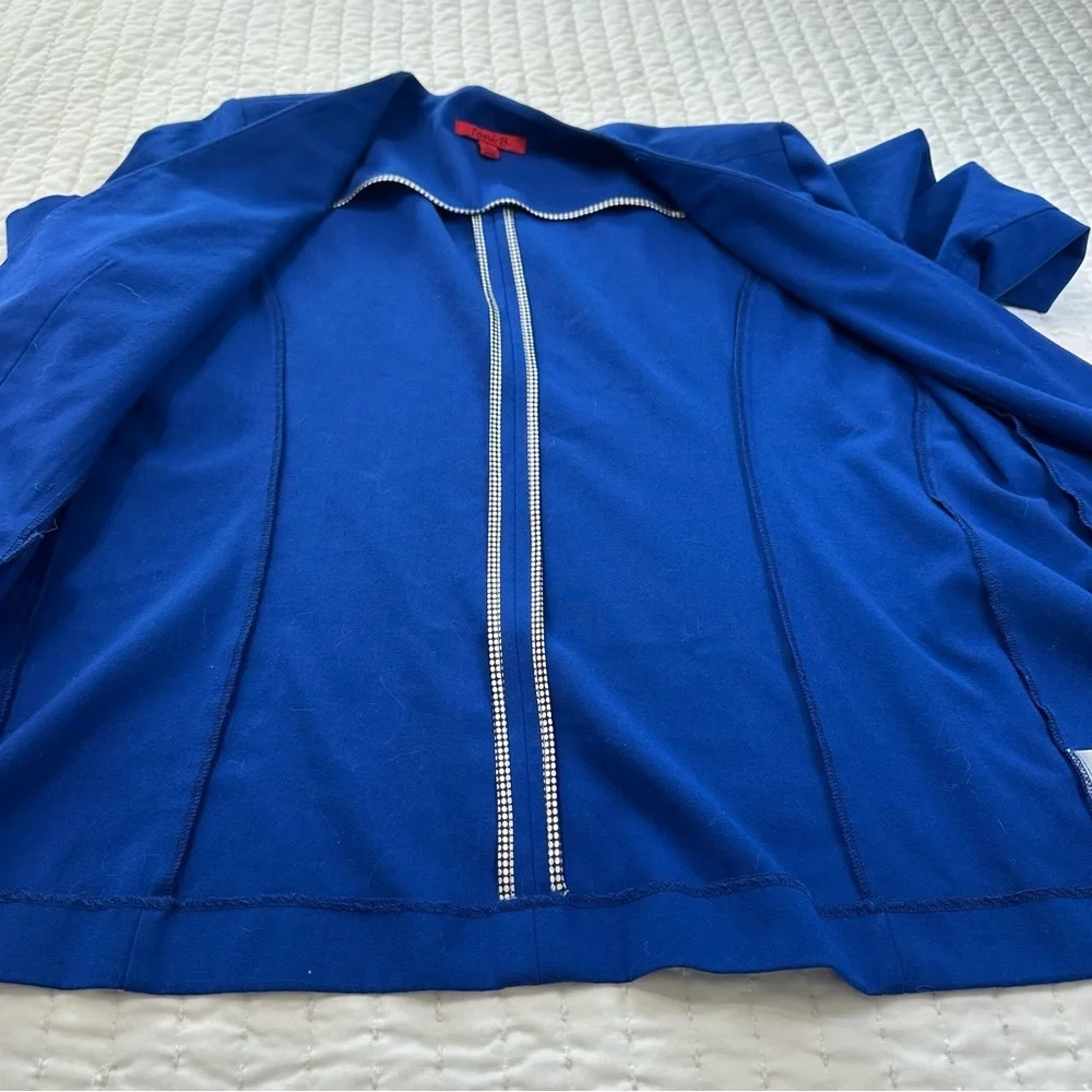 Elegant Royal Blue Women's Blazer 3/4 Sleeves with Shoulder Padding - Picture 11 of 12